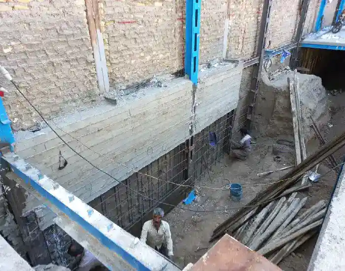 آرماتوربندی نیمه بالایی دیوارحایل