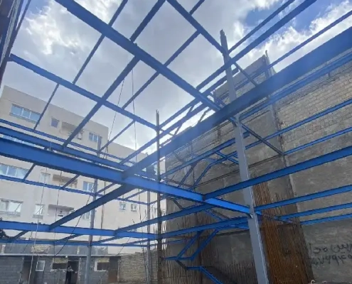 نصب پارت اول اسکلت فلزی - پروژه رحمانیه